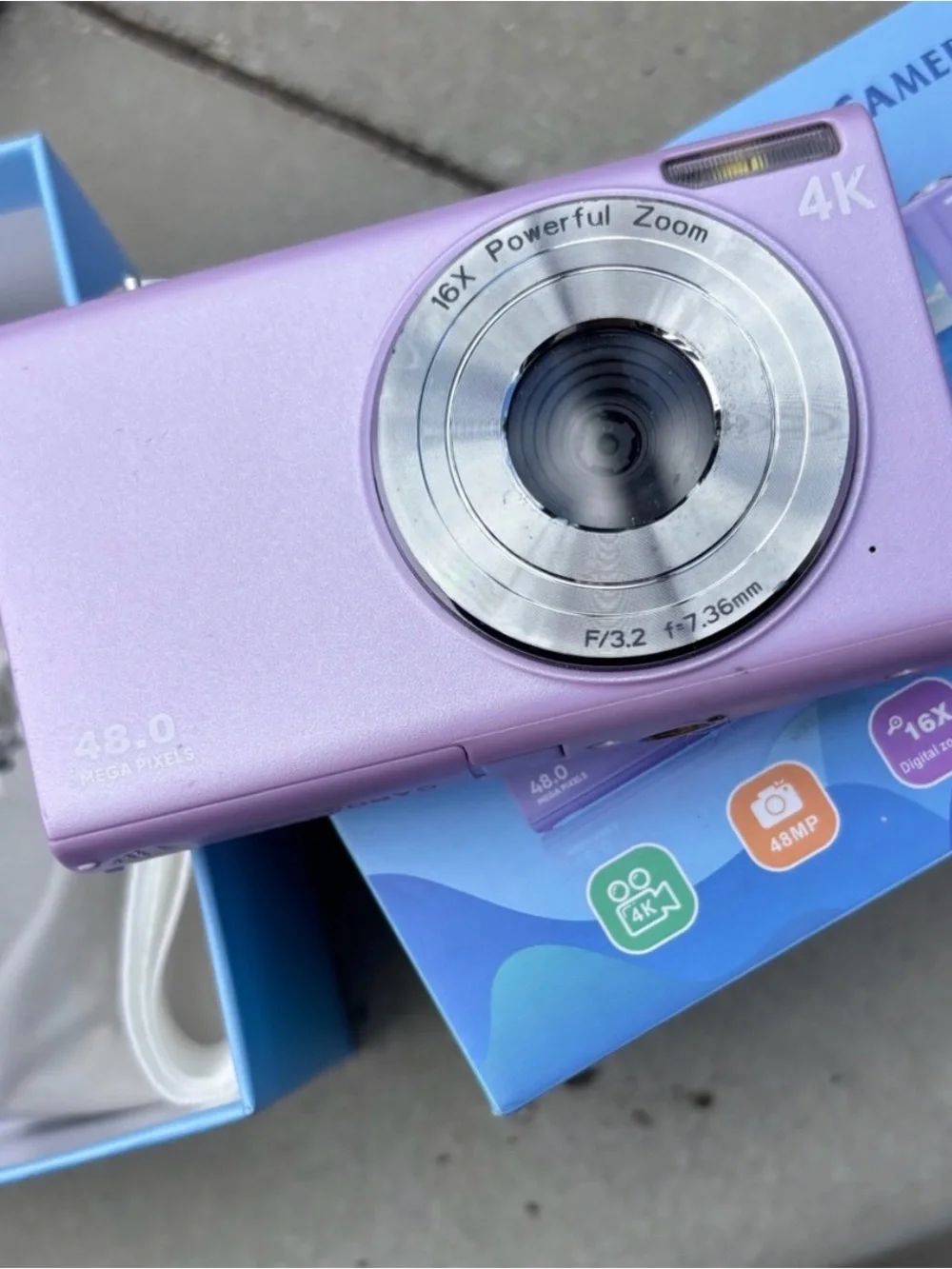 Purple 4K Digital Camera 📸 48MP Point & Shoot | Model DC402
